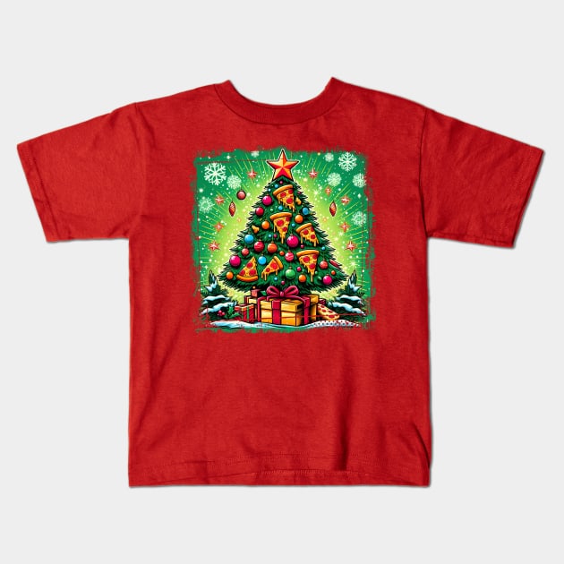 Christmas - Merry Pizzamas, Christmas Pizza. Family matching T-shirt, pjama T-Shirt Kids T-Shirt by T-shirt US